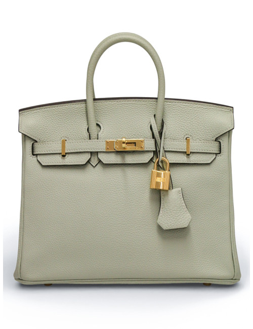 Birkin 25 togo gris névé bijouterie dorée