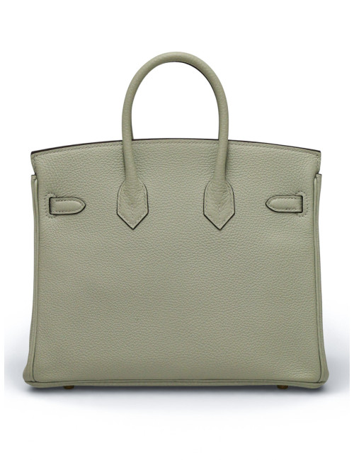 Hermès Birkin 25 togo gris névé bijouterie dorée