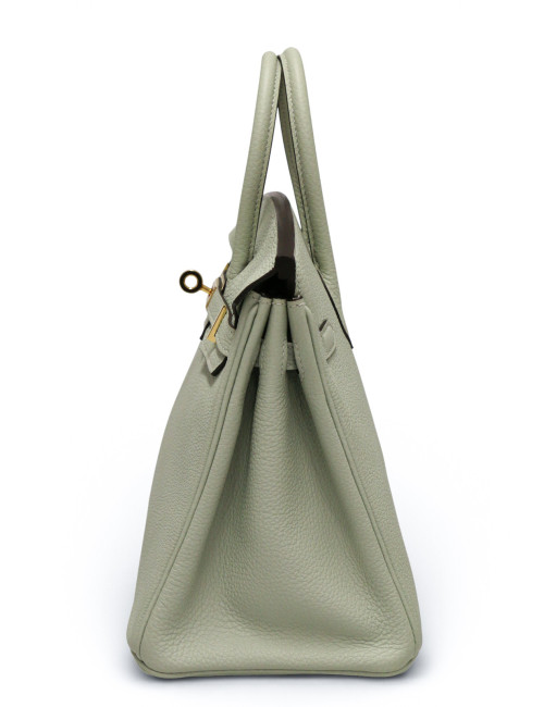 Hermès Birkin 25 togo gris névé bijouterie dorée