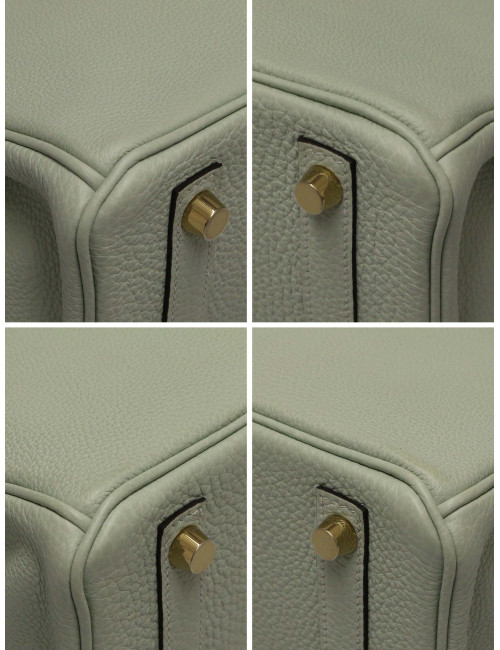 Hermès Birkin 25 togo gris névé bijouterie dorée