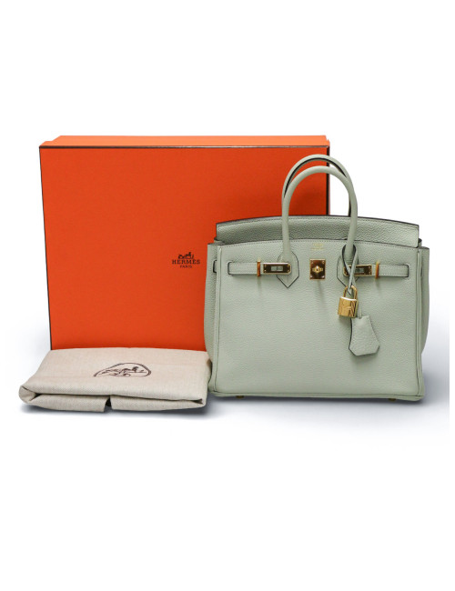 Birkin 25 togo gris névé bijouterie dorée