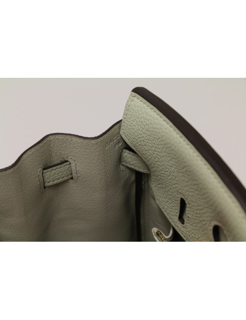 Hermès Birkin 25 togo gris névé bijouterie dorée