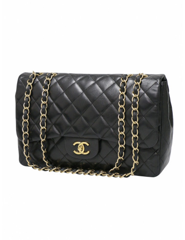 Sac chanel jumbo un rabat matelassé noir