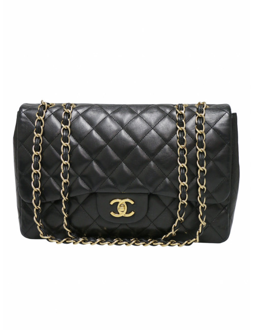 Sac chanel jumbo un rabat matelassé noir