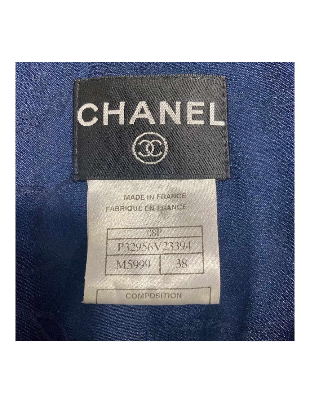 Robe Manteau CHANEL tweed bleu T38