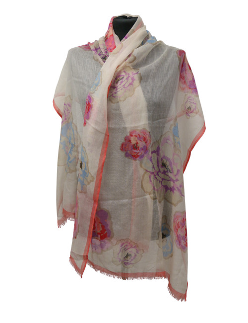 Foulard Chanel camélias rose