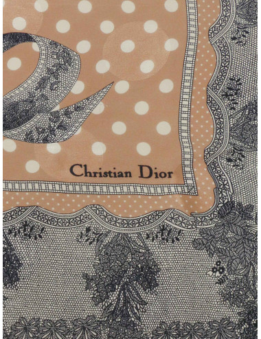 Carré DIOR voile de soie vieux rose 2