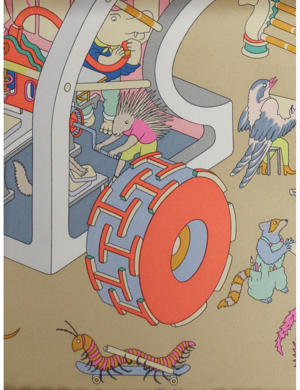 Carré Hermès Academia Hippica roulotté violet