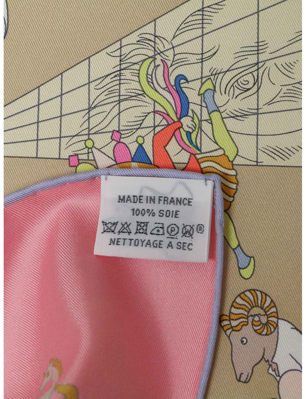 Carré Hermès Academia Hippica roulotté violet