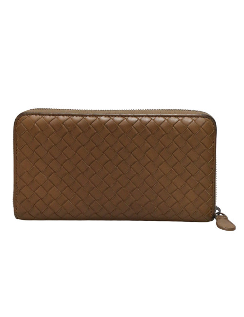 Portefeuille Bottega Veneta cuir tressé zippé