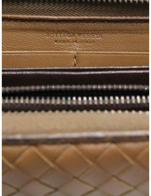 Portefeuille BOTTEGA VENETA cuir entrelacé zippé