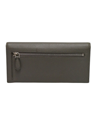 Portefeuille PRADA cuir Safiane gris 2
