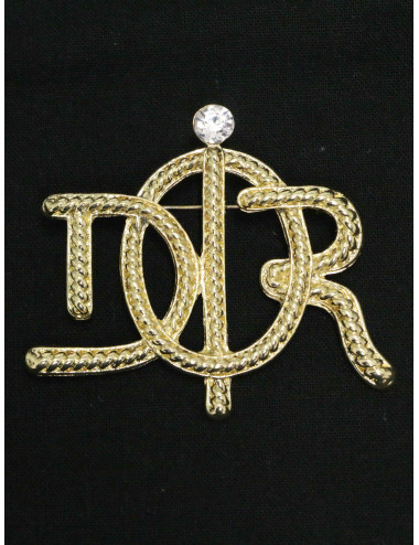 Broche DIOR D I O R doré 2