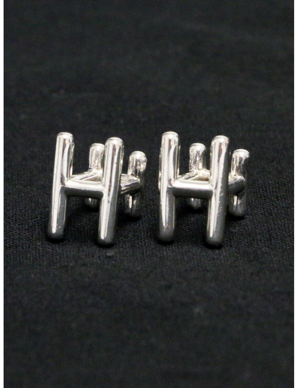 Boutons de manchette H HERMES argent 925