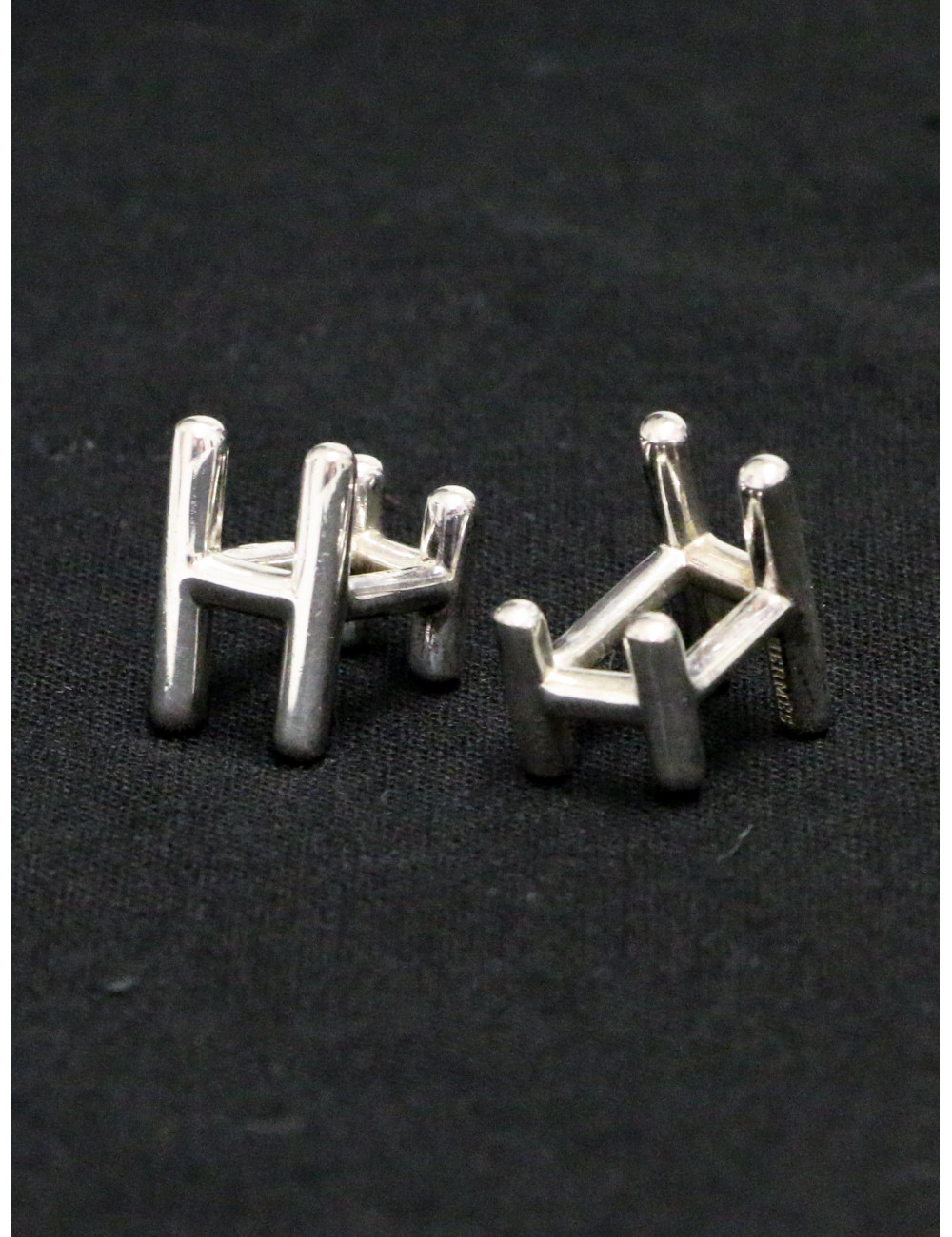 Boutons de manchette H HERMES argent 925