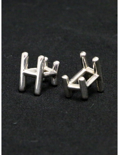 Boutons de manchette H HERMES argent 925