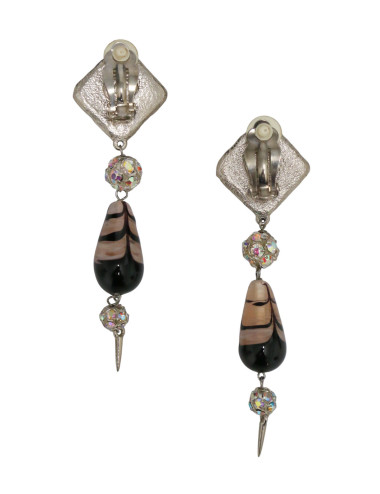 Clips CHRISTIAN LACROIX pendants émaillés