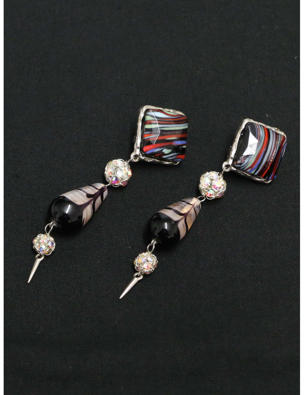 Clips CHRISTIAN LACROIX pendants émaillés