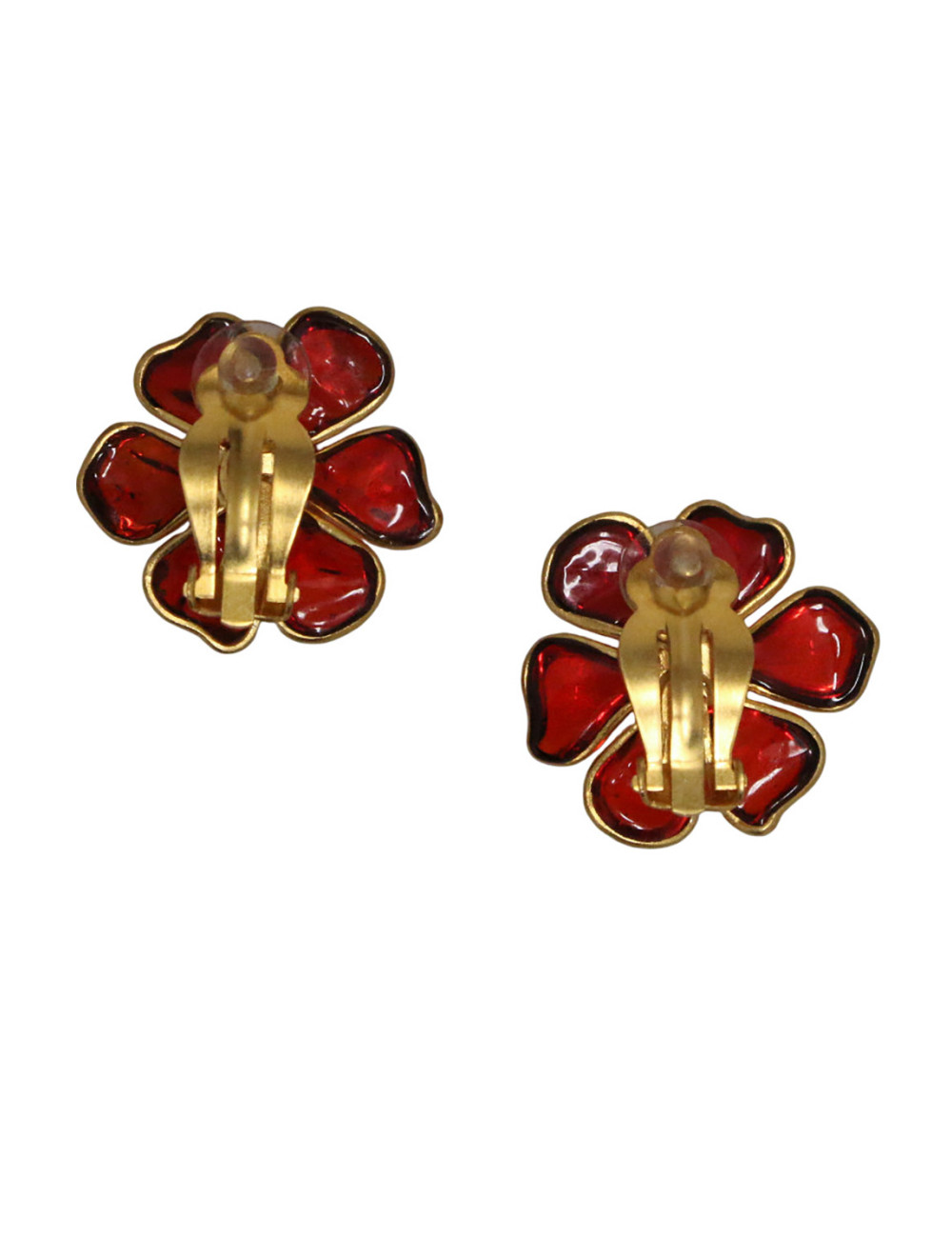 Clips Fleurettes MARGUERITE DE VALOIS pâte de verre topaze