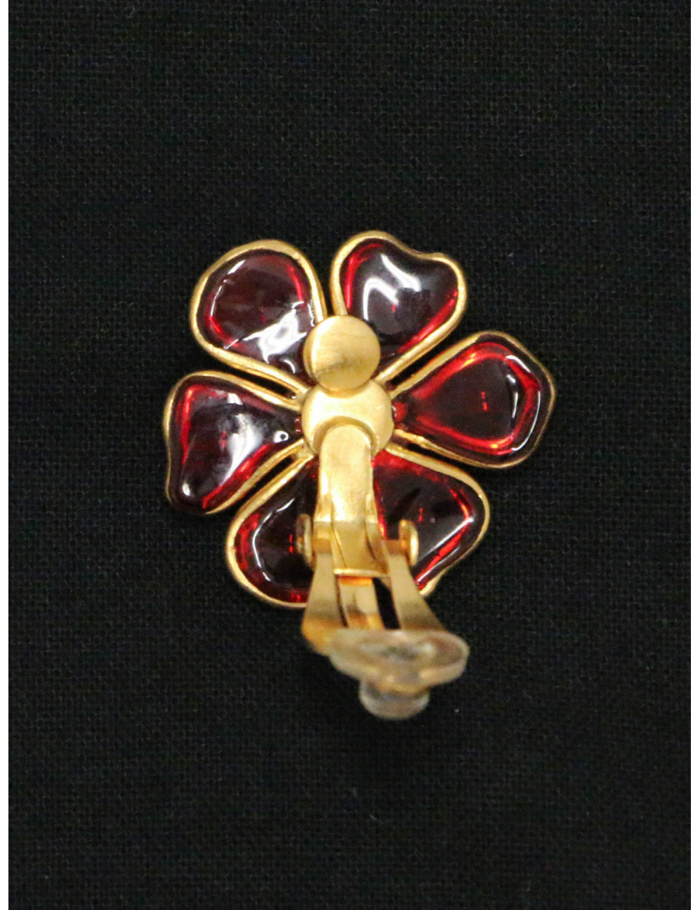 Clips Fleurettes MARGUERITE DE VALOIS pâte de verre topaze