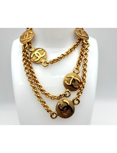 Sautoir CC Chanel doré