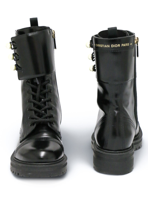 Bottines D-Strike DIOR cuir de veau perles nacrées