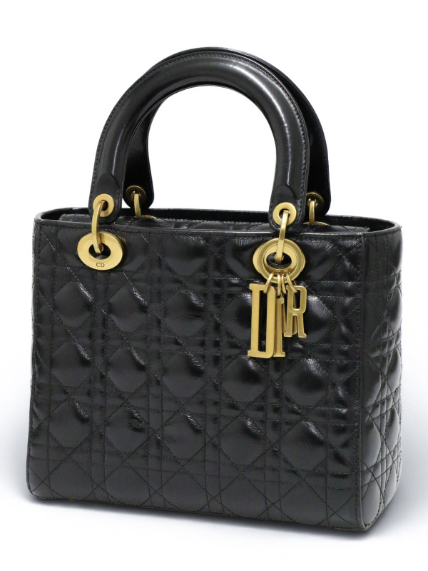 Sac Lady Dior noir semi brillant 2