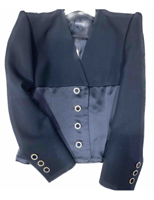 Veste Givenchy de cocktail noire Vintage