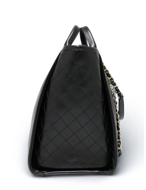 Tote bag Deauville Chanel cuir noir