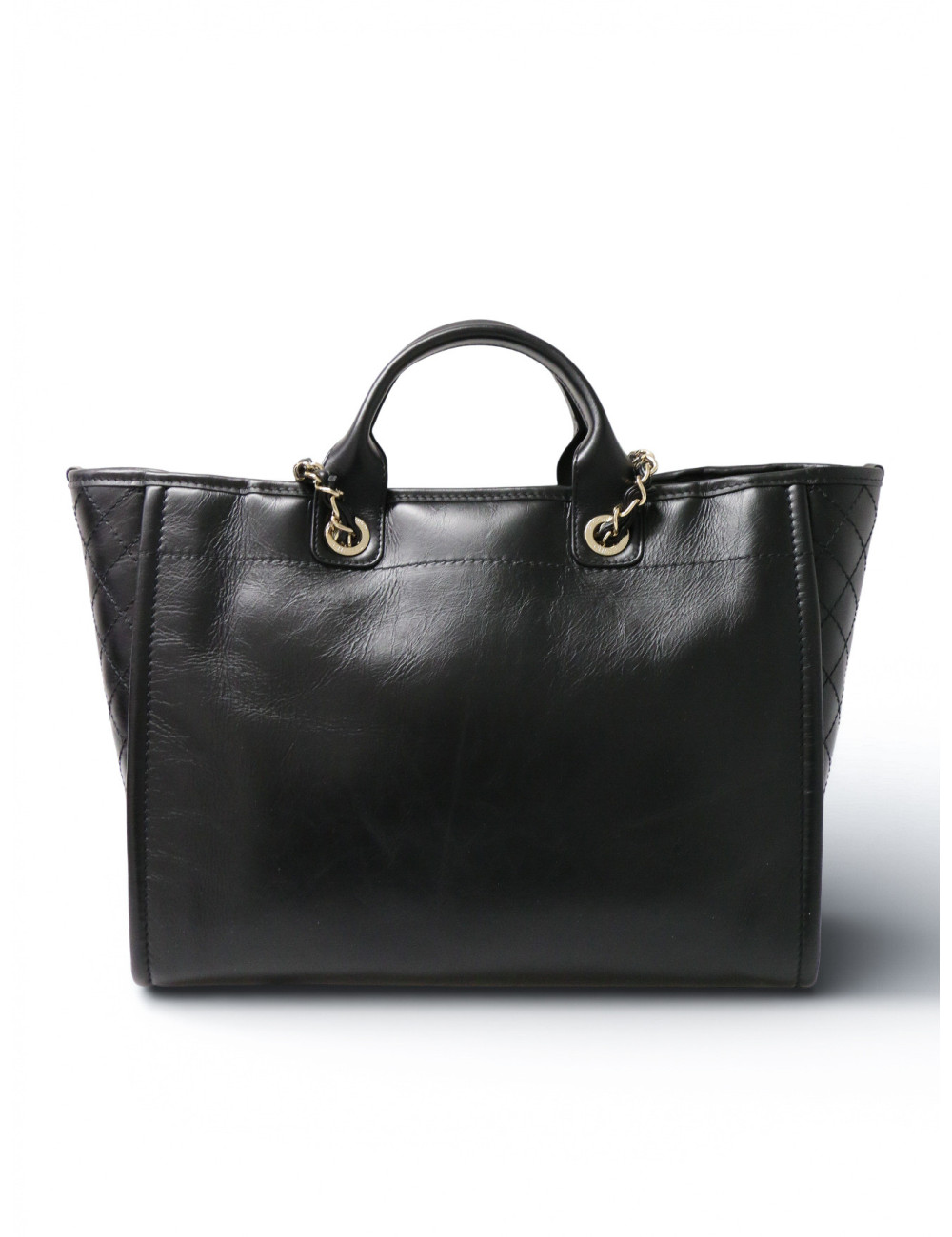Tote bag Deauville Chanel cuir noir