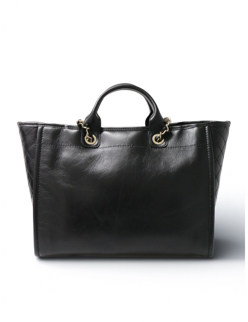 Tote bag Deauville Chanel cuir noir