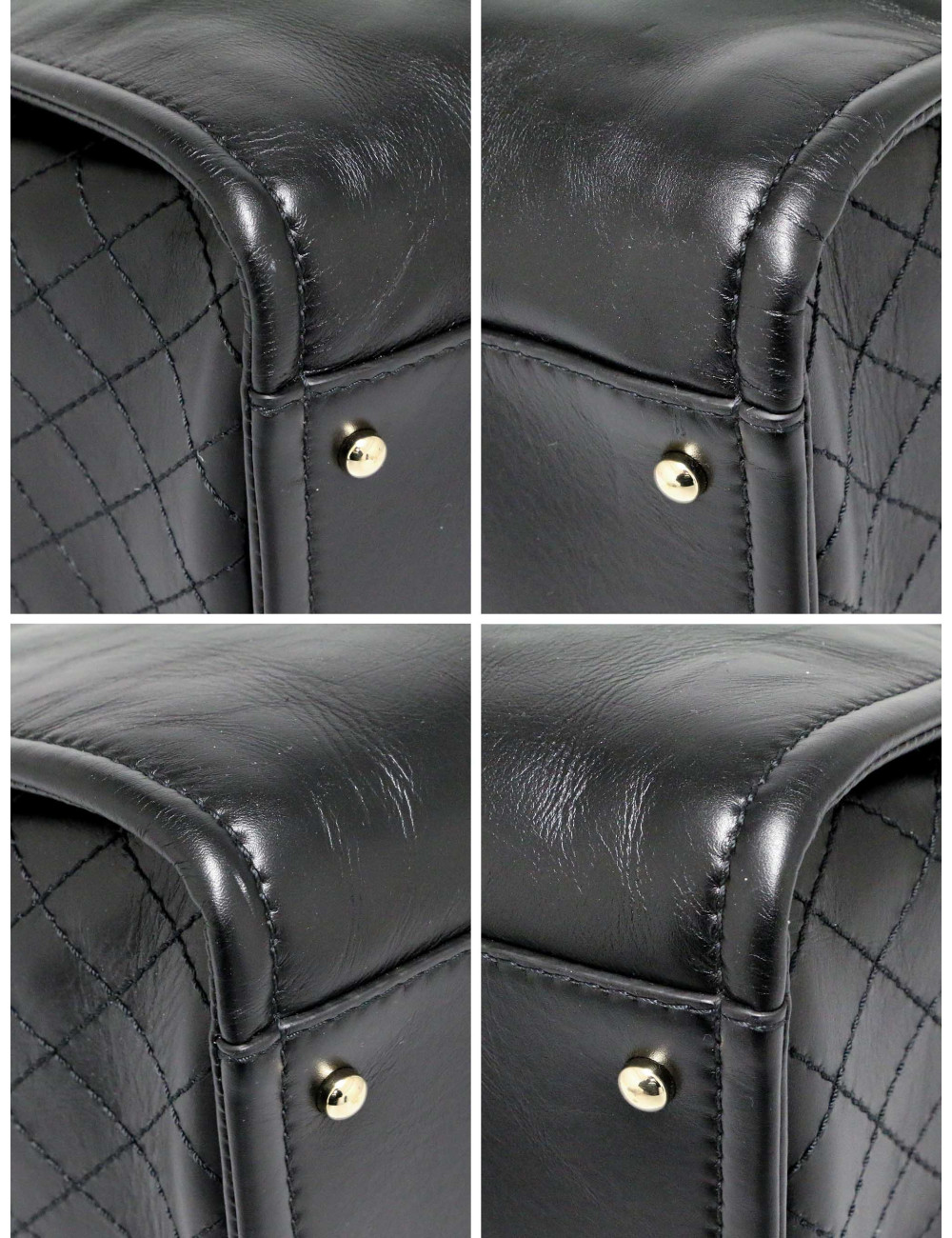 Tote bag Deauville Chanel cuir noir