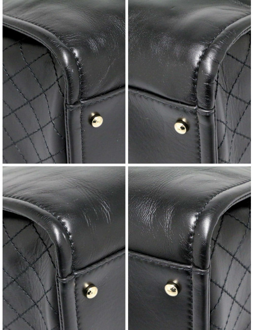 Tote bag Deauville Chanel cuir noir