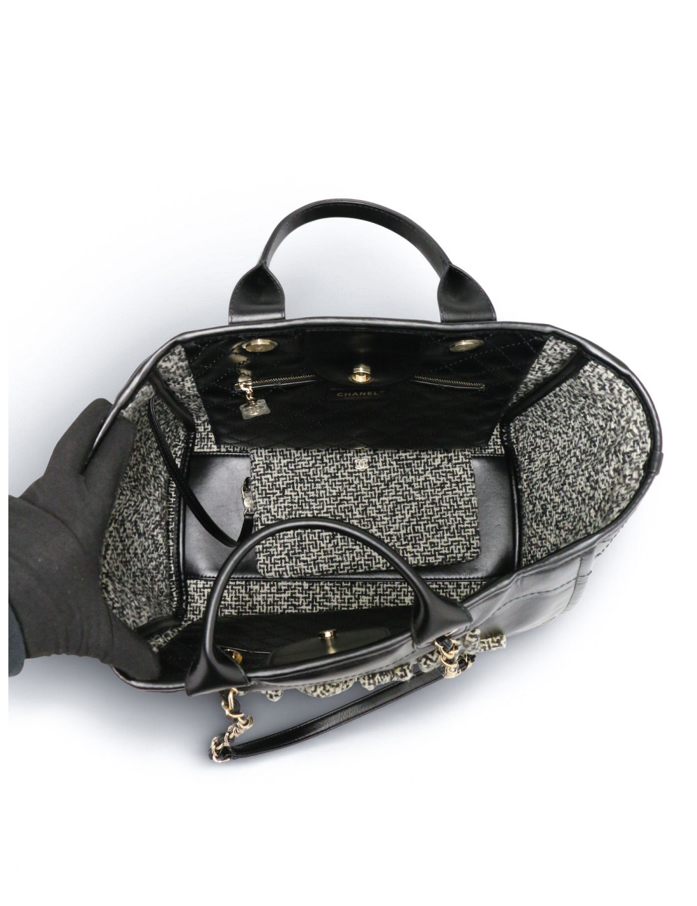 Tote bag Deauville Chanel cuir noir