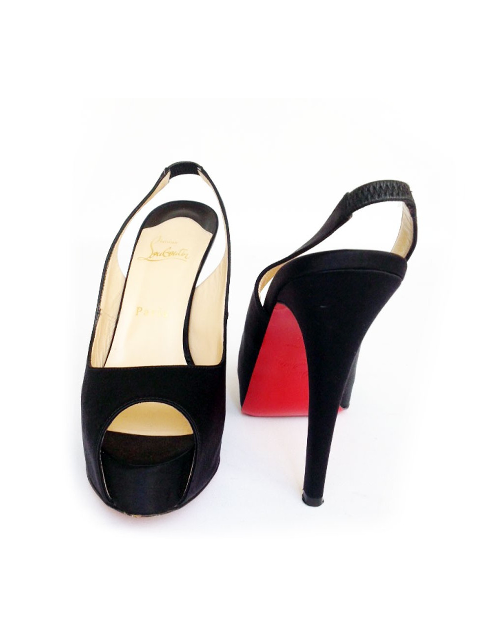 Escarpins CHRISTIAN LOUBOUTIN en satin noir