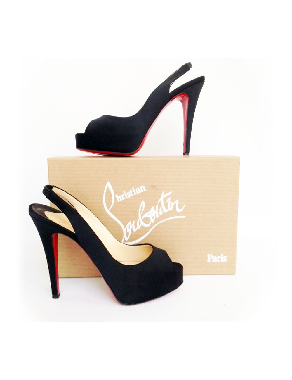 Escarpins CHRISTIAN LOUBOUTIN en satin noir