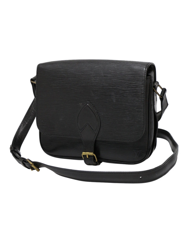 Cartouchière LOUIS VUITTON cuir épi noir