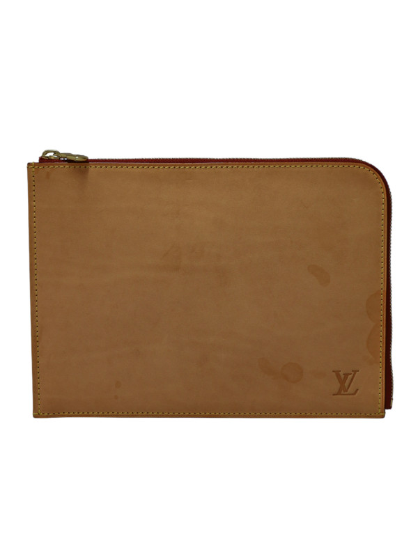 Pochette Louis Vuitton Zip Jules cuir de vachette naturel disponible. 2