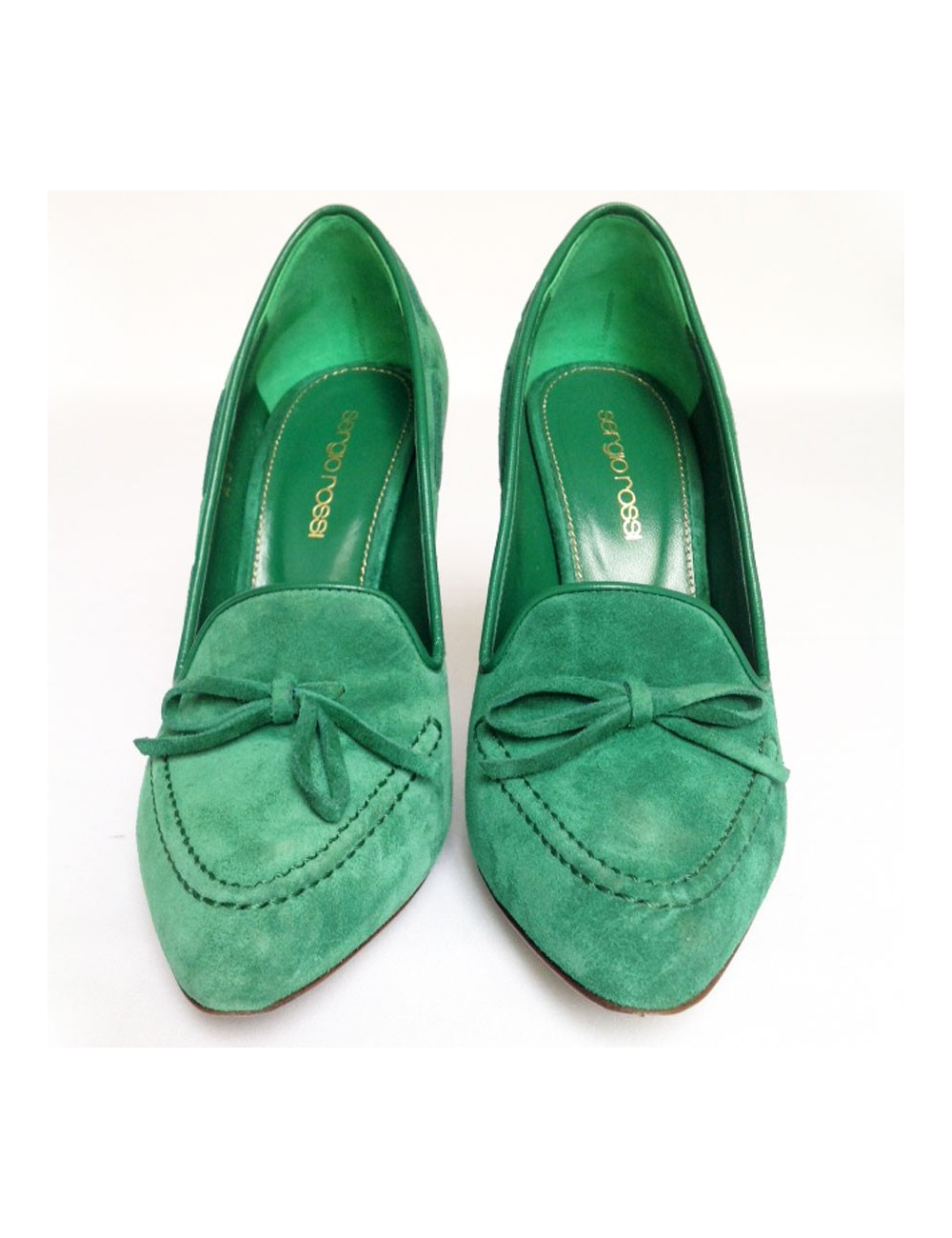 Escarpins en daim vert SERGIO ROSSI Taille 37