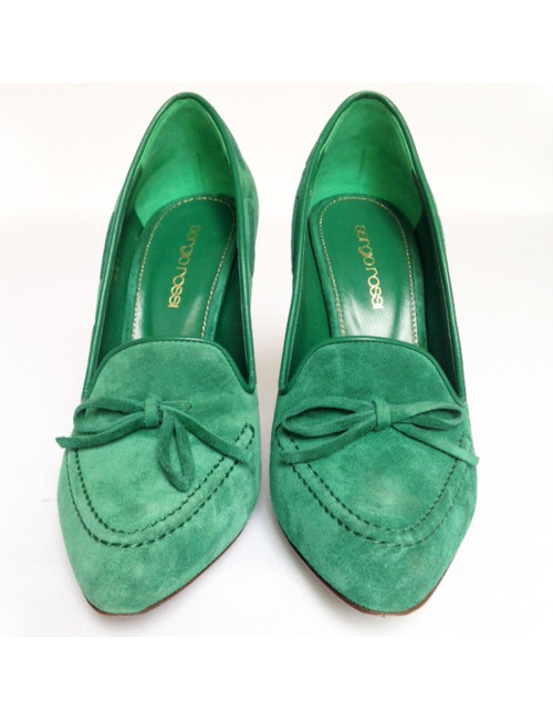 Escarpins en daim vert SERGIO ROSSI Taille 37