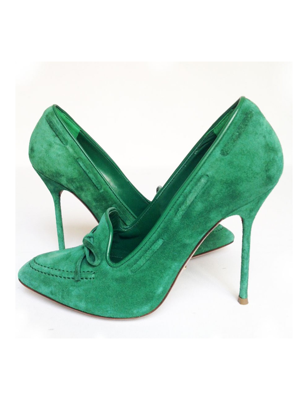 Escarpins en daim vert SERGIO ROSSI Taille 37