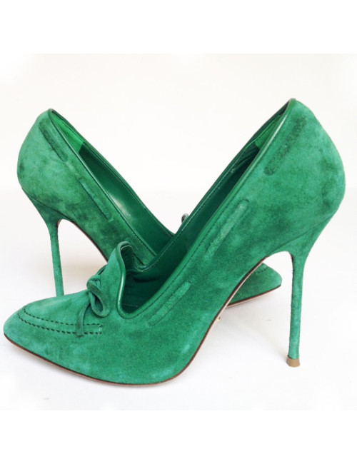 Escarpins en daim vert SERGIO ROSSI Taille 37
