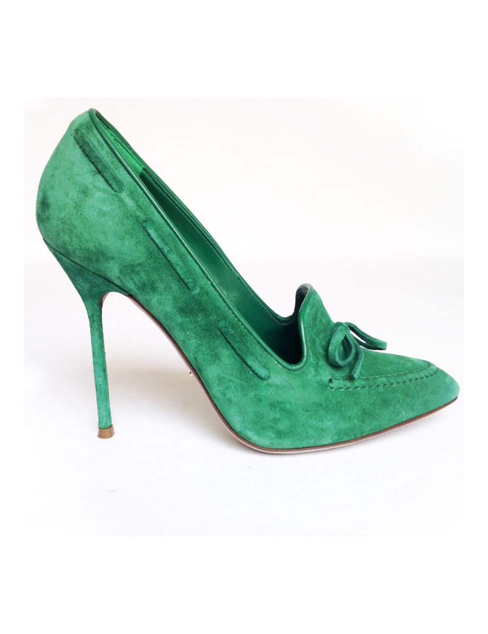 Escarpins en daim vert SERGIO ROSSI Taille 37