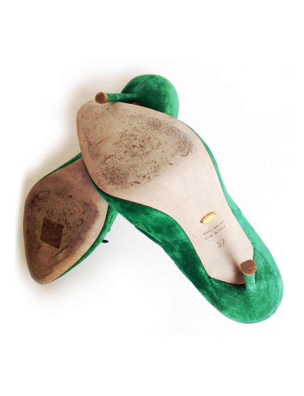 Escarpins en daim vert SERGIO ROSSI Taille 37