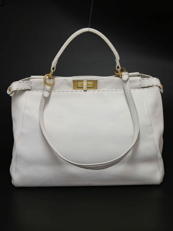 Grand sac Fendi Peekaboo blanc