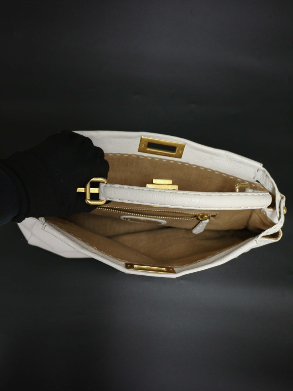 Grand sac Fendi Peekaboo blanc