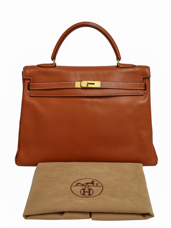 Kelly 35 cuir cognac