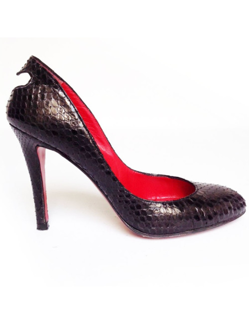 Escarpins en python noir RODOLPHE MENUDIER T38