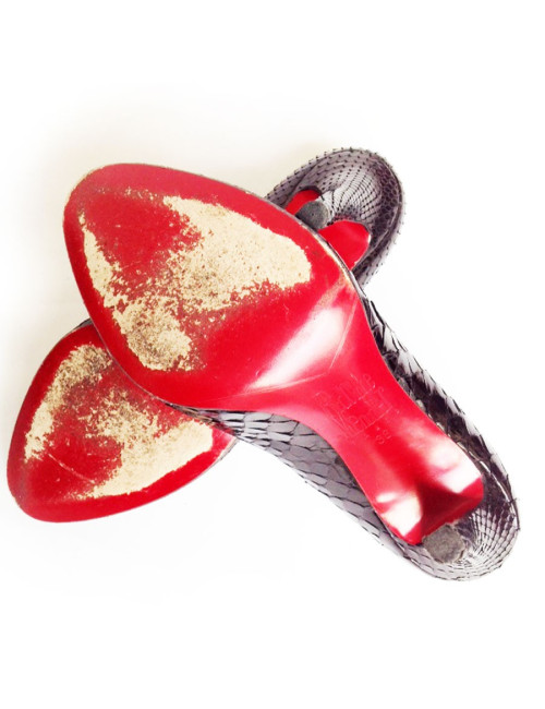 Escarpins en python noir RODOLPHE MENUDIER T38