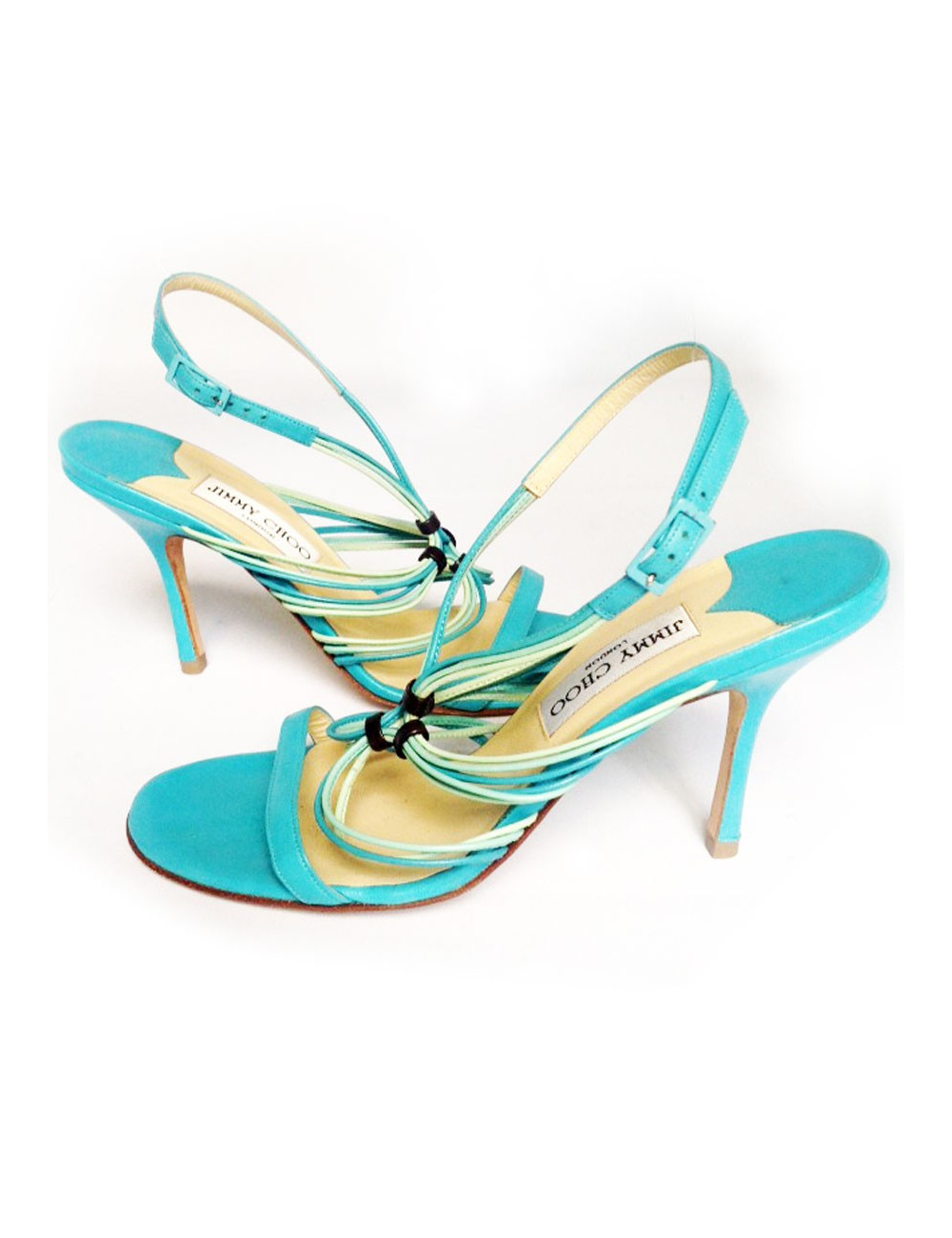 Sandales hautes en cuir tourquoise JIMMY CHOO Taille 38,5